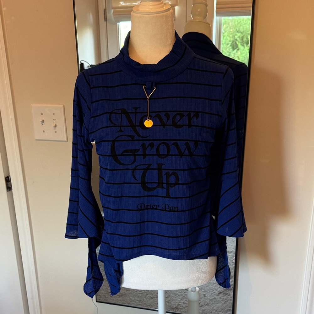 Navy Striped Women's Blouse